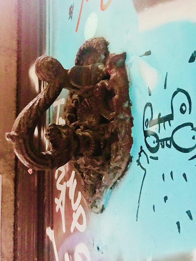 A Barcelona Graffitied Door Handle  Photograph by Funkpix Photo Hunter