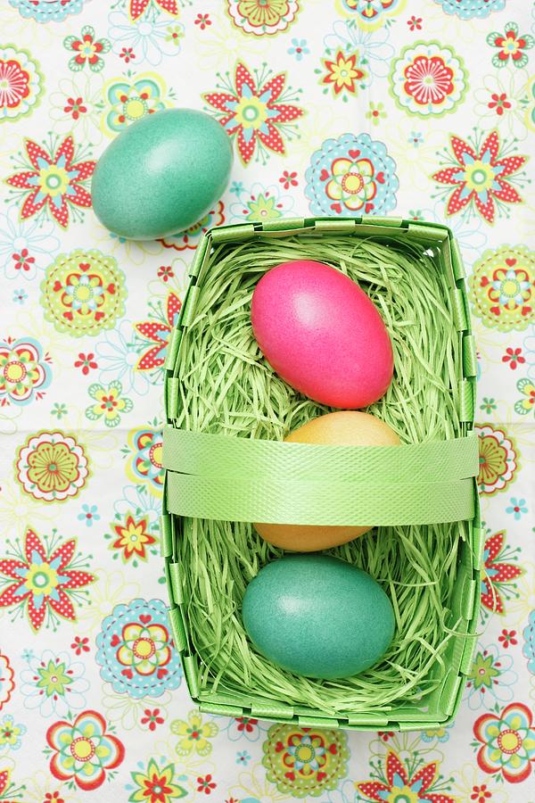 A Basket Of Easter Eggs Photograph by Petr Gross