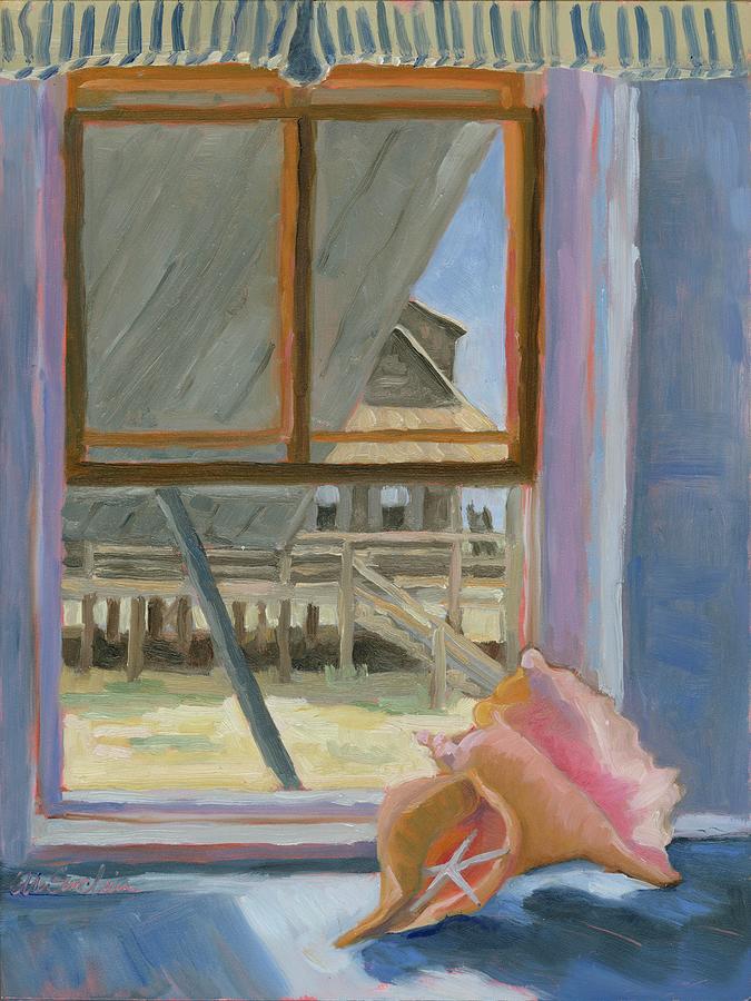 A Beach Cottage Window Painting By Ellen Sinclair