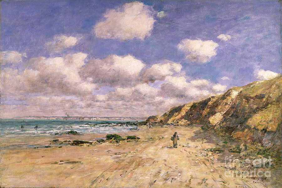 A Beach Near Trouville, 1895 Painting by Eugene Louis Boudin