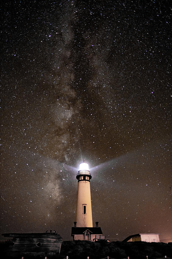 Pigeon Photograph - A Beacon Shines A Path To The Milky Way by J Mijares