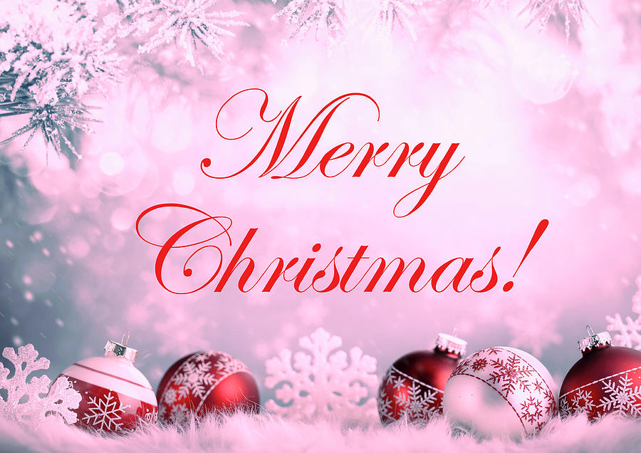 A Beautiful And Magical Merry Christmas Greeting Mixed Media by Johanna Hurmerinta