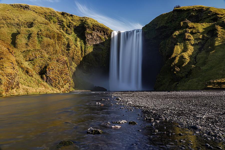 A Beautiful Sunny Day At Skogafoss Waterfall In Iceland Photograph