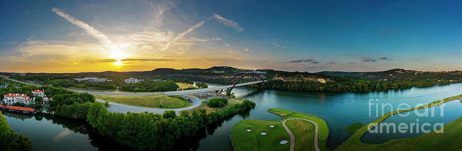 A beautiful sunset falls on the 360 Pennybacker Bridge overlooki by Herronstock Prints A beautiful sunset falls on the 360 Pennybacker Bridge overlooki by Herronstock Prints