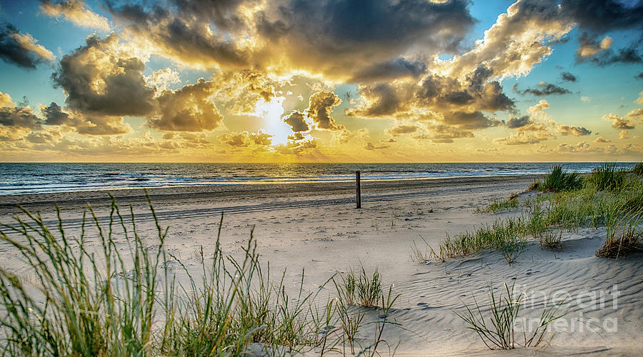 A Beautifull Summer Sunset on the Dutch beach Photograph by Alex Hiemstra