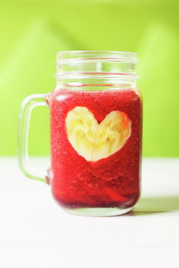 A Beetroot And Banana Smoothie Photograph by Elle Brooks