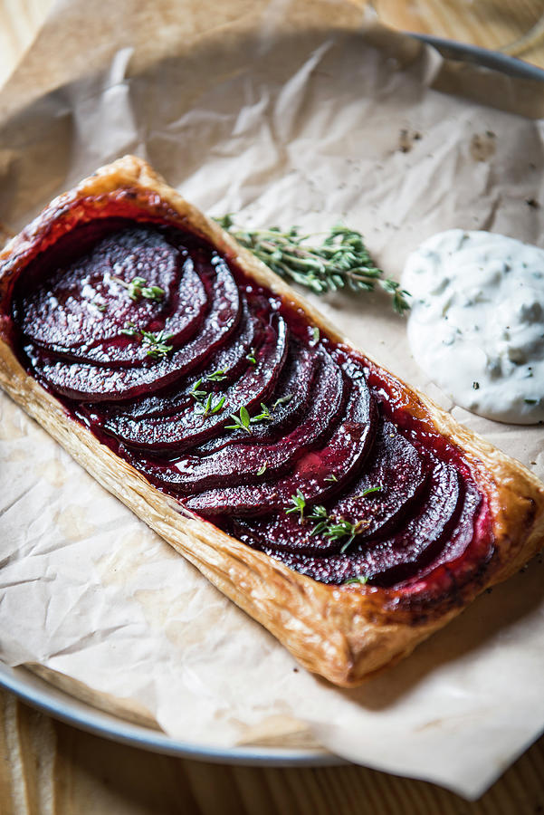 A Beetroot Tart On Baking Paper Photograph by Ben Yuster