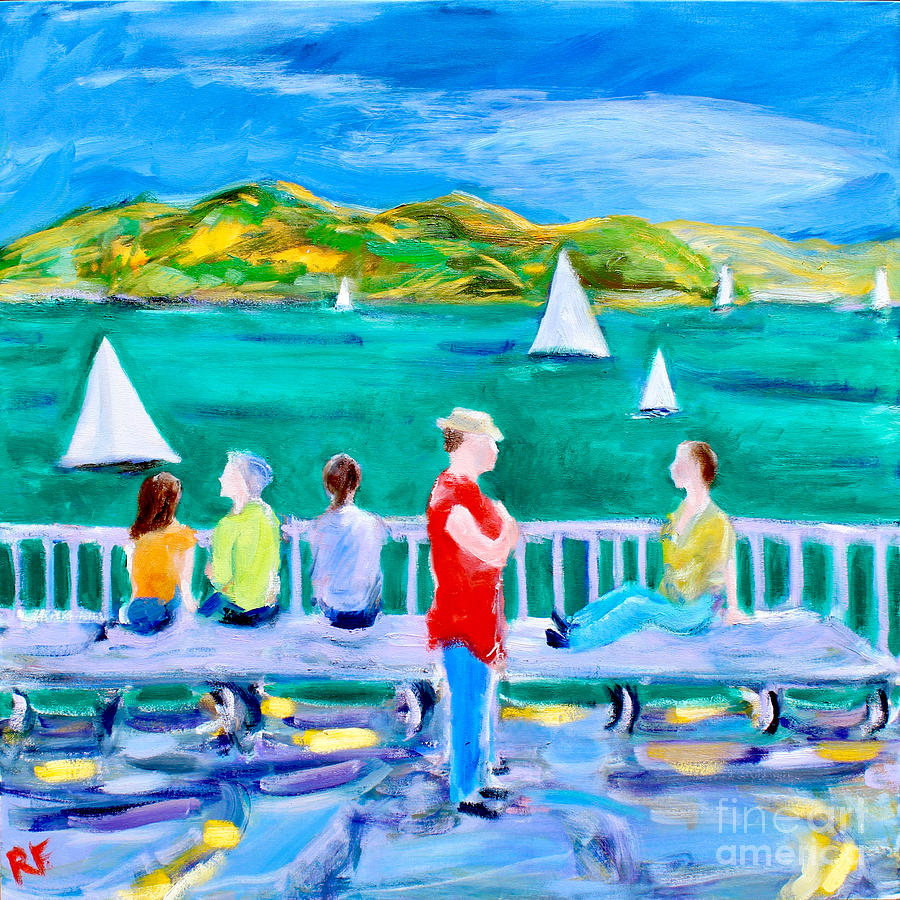 A Bench, Sausalito Painting by Richard Fox
