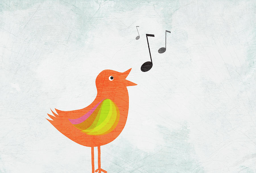 A Bird Singing Digital Art by Jutta Kuss