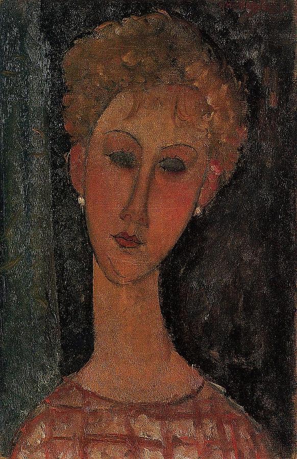A Blond Wearing Earings - 1918-1919 - Private collection - Painting ...
