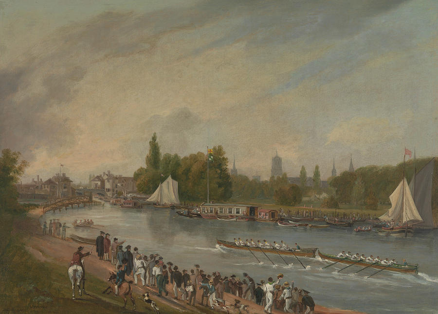 A Boat Race on the River Isis, Oxford Painting by John Whessell