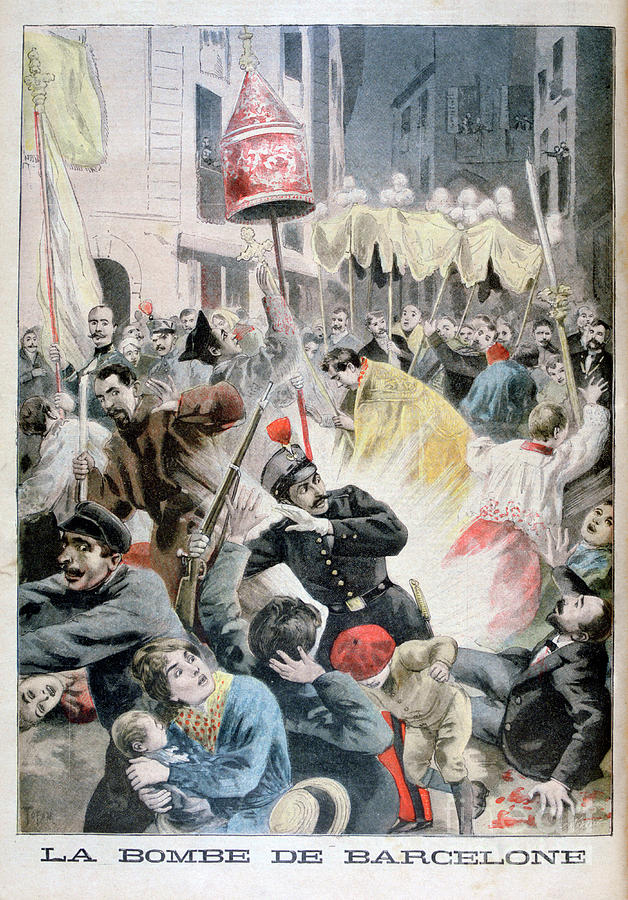 A Bomb In Barcelona, 1896. Artist F Drawing by Print Collector