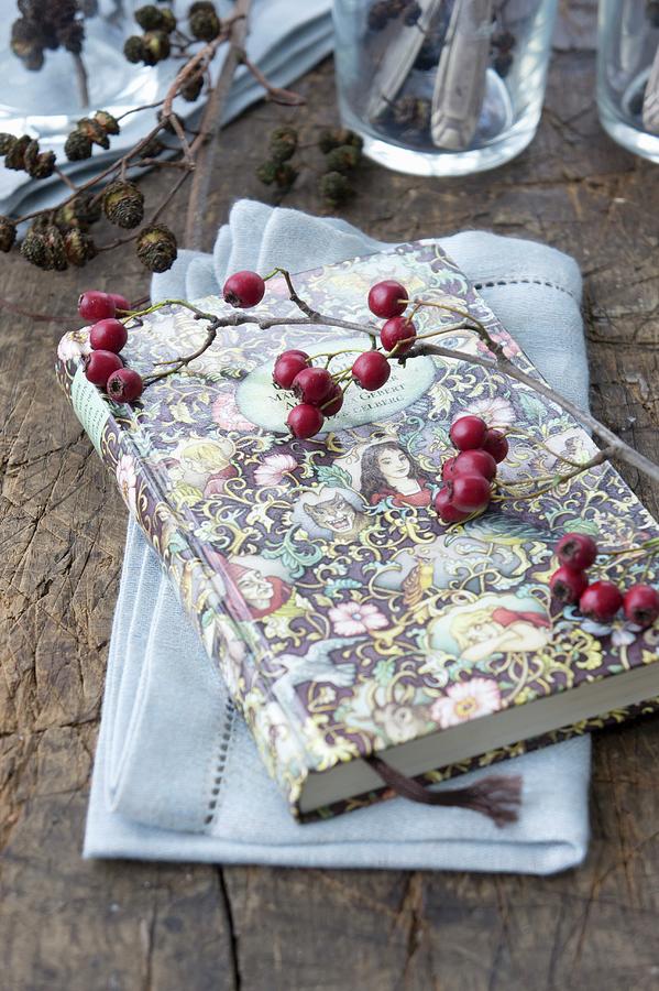 A Book With Hawthorn Berries Photograph by Martina Schindler