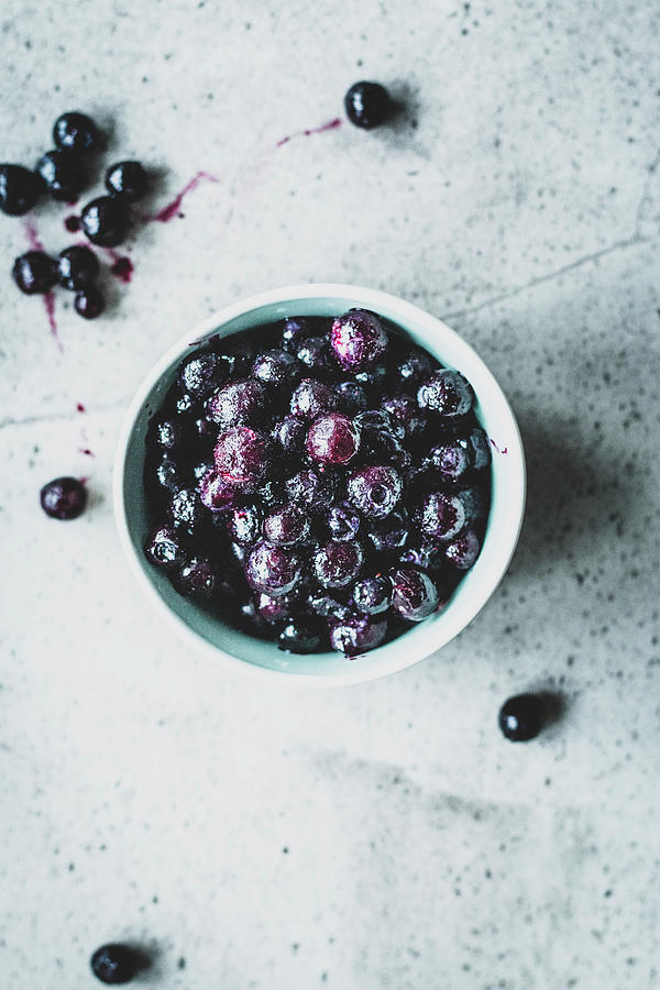 A Bowl Of Wild Blueberries Photograph by Simone Neufing