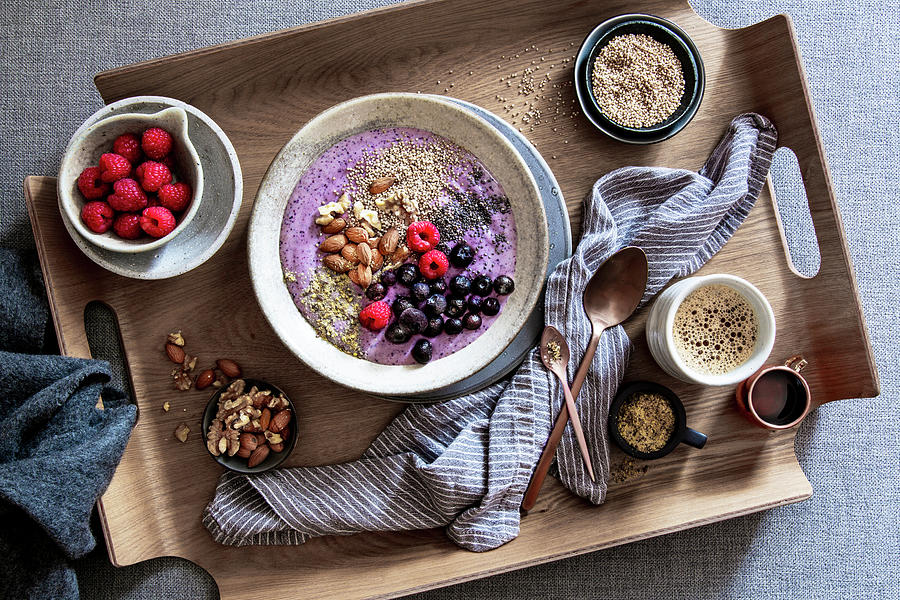 A Breakfast Bowl With Frozen Yoghurt And Superfood Toppings low Carb Photograph by Food With A View