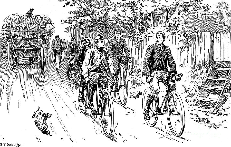 A British Cycle Club Out For A Country Drawing by Print Collector