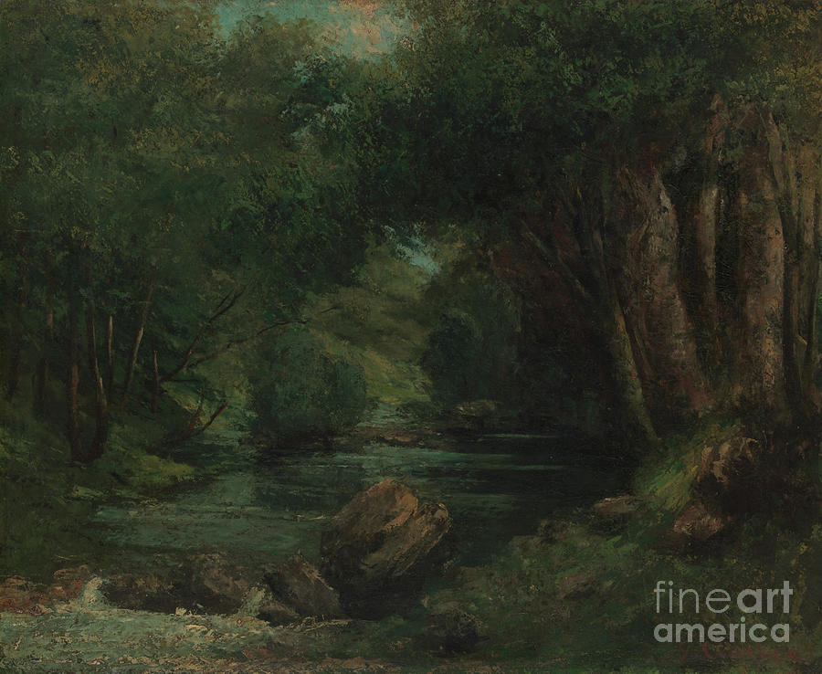 A Brook In The Forest Drawing by Heritage Images