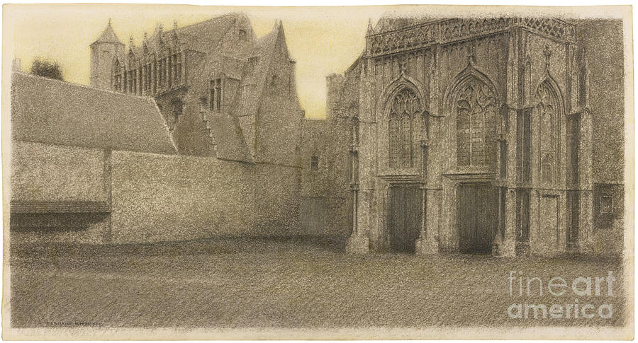 A Bruges Un Portail Drawing by Heritage Images