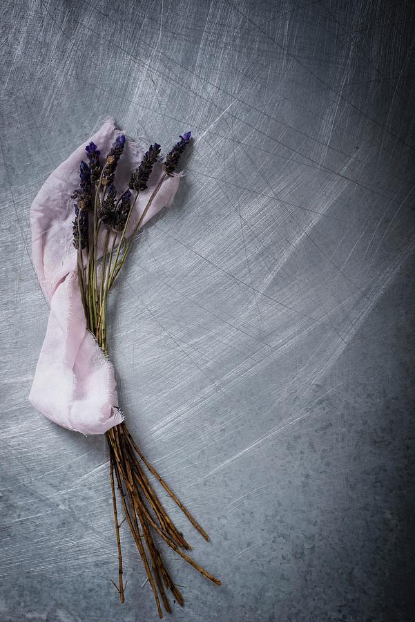 A Bunch Of Lavender On A Stainless Steel Surface Photograph by Great Stock!