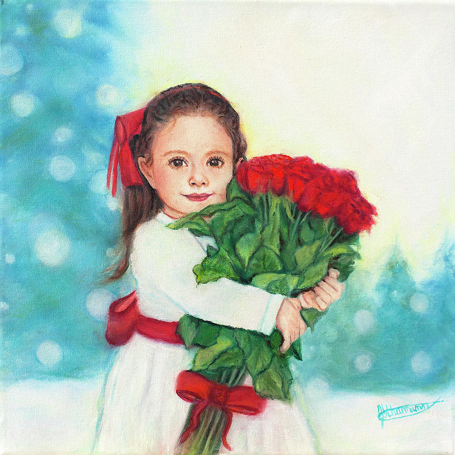 Girl Painting - A Bundle of Love by Jeanette Sthamann