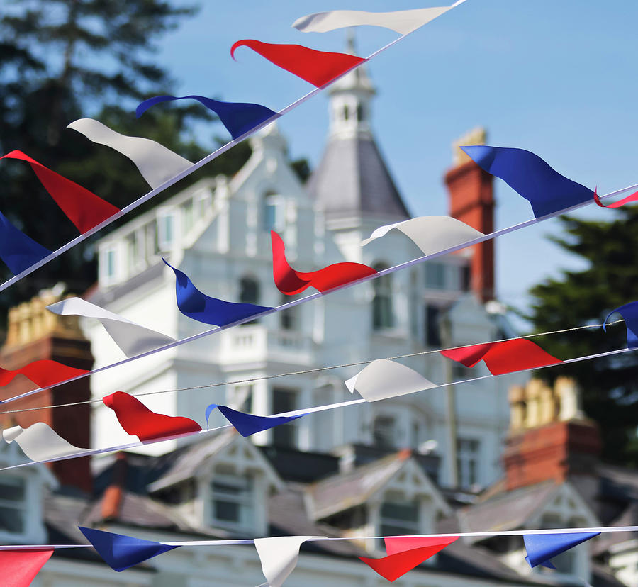 A Bunting Of Red, White And Blue Fourth Of July Flags Photograph