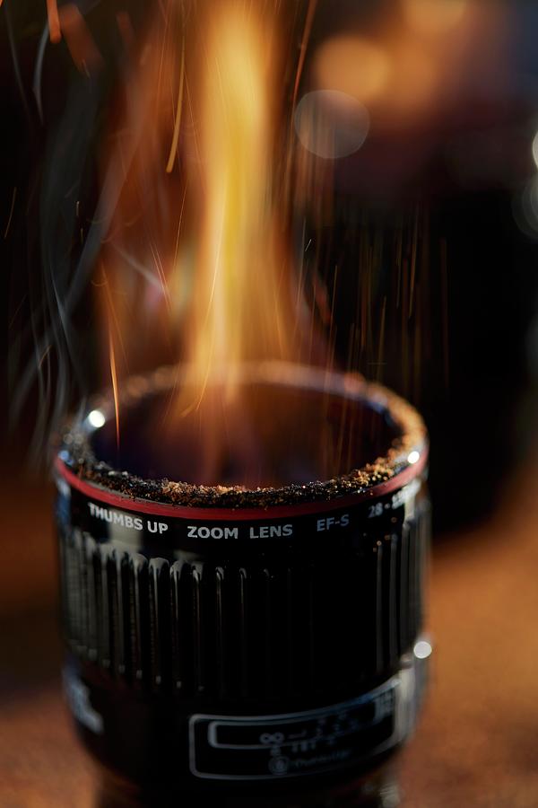 A Burning Camera Lens Photograph by Brenda Spaude