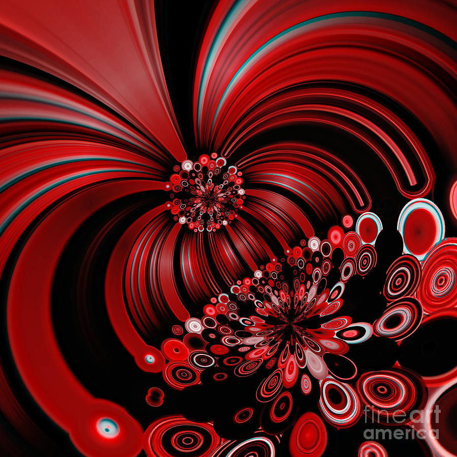 A Burst Of Red Digital Art by Rachel Hannah