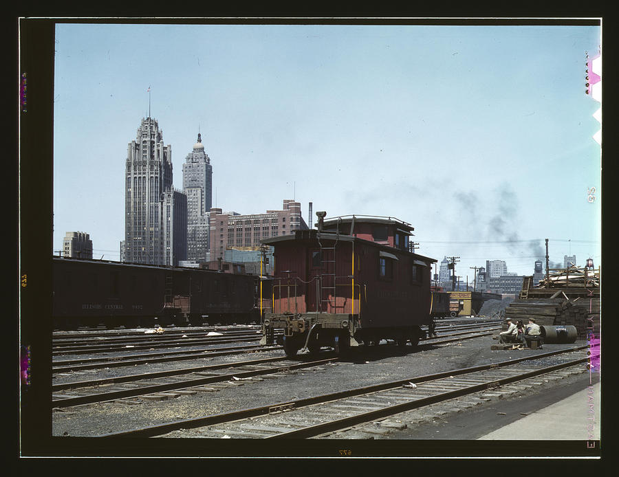 A C and O R.R. caboose at Freight Yard Painting by Delano, Jack
