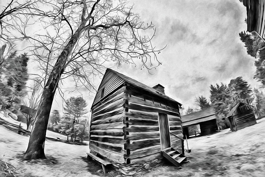 A cabin at Tannenbaum AP Painting by Dan Carmichael