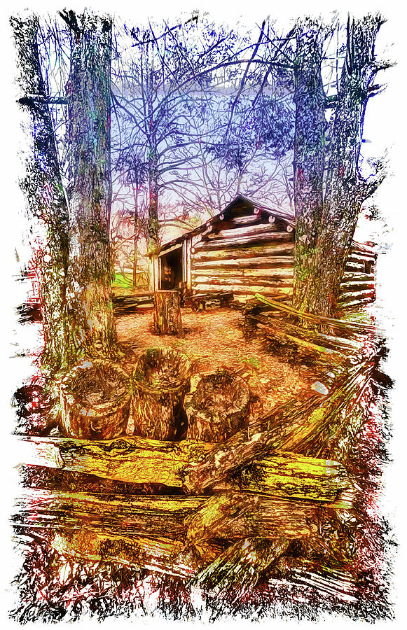 A Cabin in the Woods fx Digital Art by Dan Carmichael