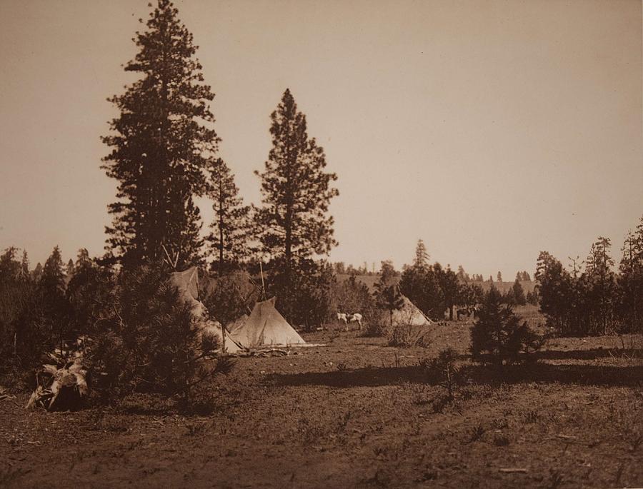 A Camp of the Yakima by Edward Sheriff Curtis Painting by Celestial Images
