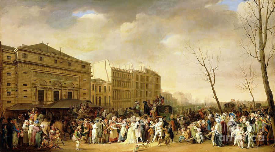 A Carnival On The Boulevard Du Crime, 1832 Painting By Louis Leopold 