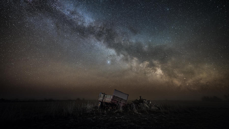 Landscape Photograph - A Cart Beneth The Milky Way by Magnus Renmyr