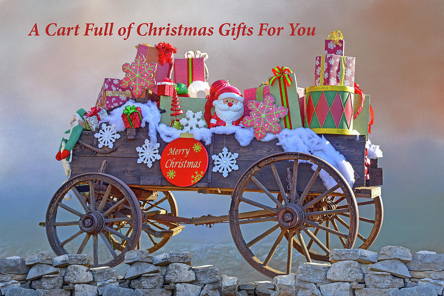 A Cart Full of Christmas Gifts for You I Digital Art by Linda Brody