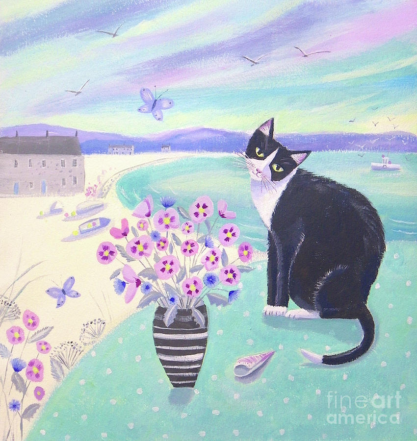 A Cat In Cornwall Painting By Mary Stubberfield Fine Art America