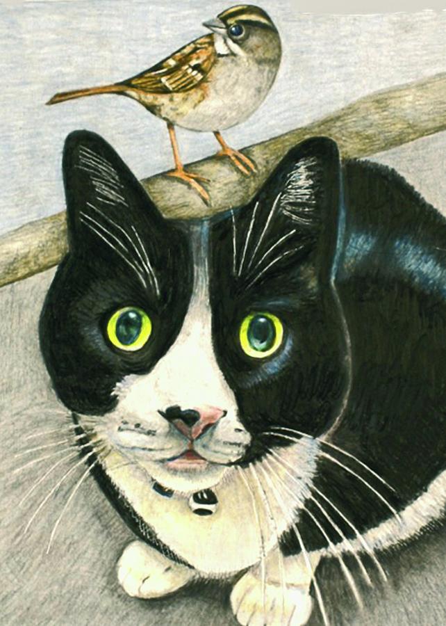 A cat named Sparrow Drawing by Tim Ernst