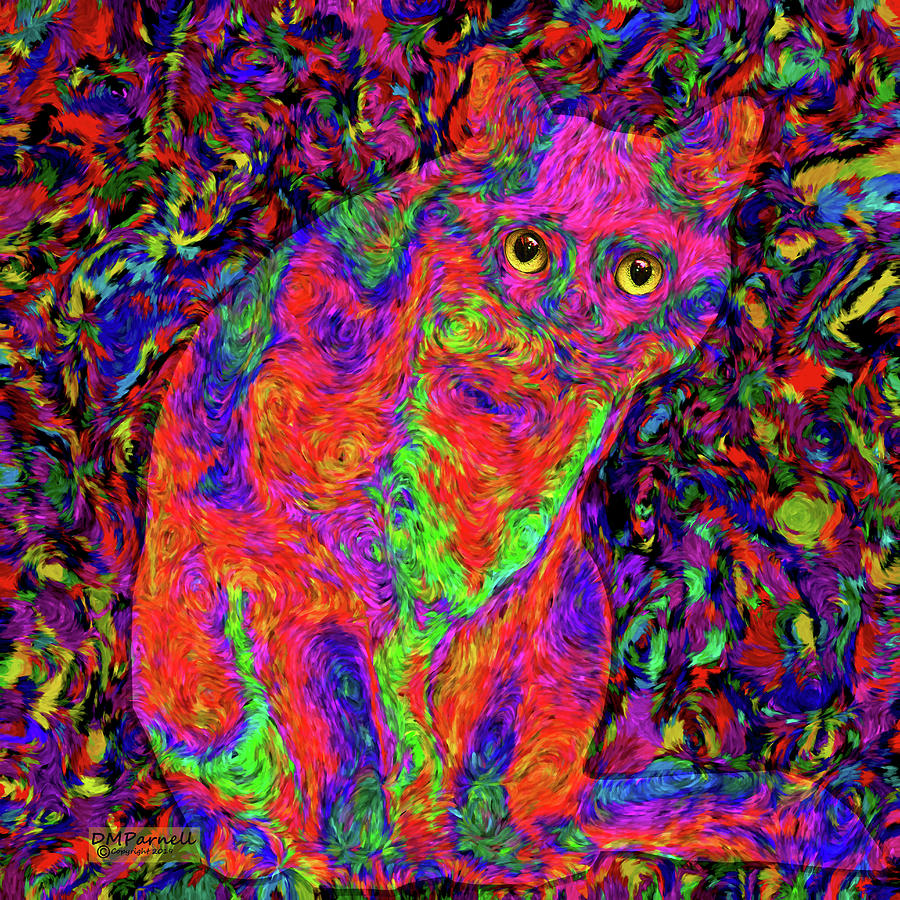 A Cat Of A Different Color Brushed Digital Art by Diane Parnell - Pixels