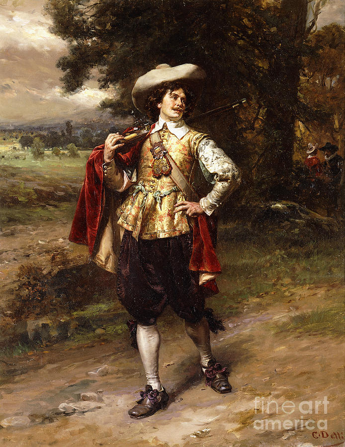 A Cavalier By Cesare Auguste Detti Painting by Cesare Auguste Detti
