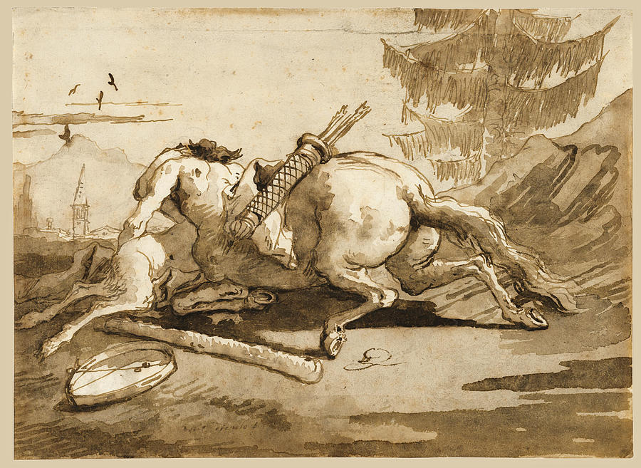 A Centaur embracing a Fauness Drawing by Giovanni Domenico Tiepolo