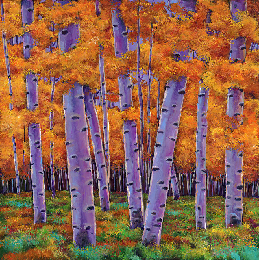 Aspen Trees Painting - A Chance Encounter by Johnathan Harris