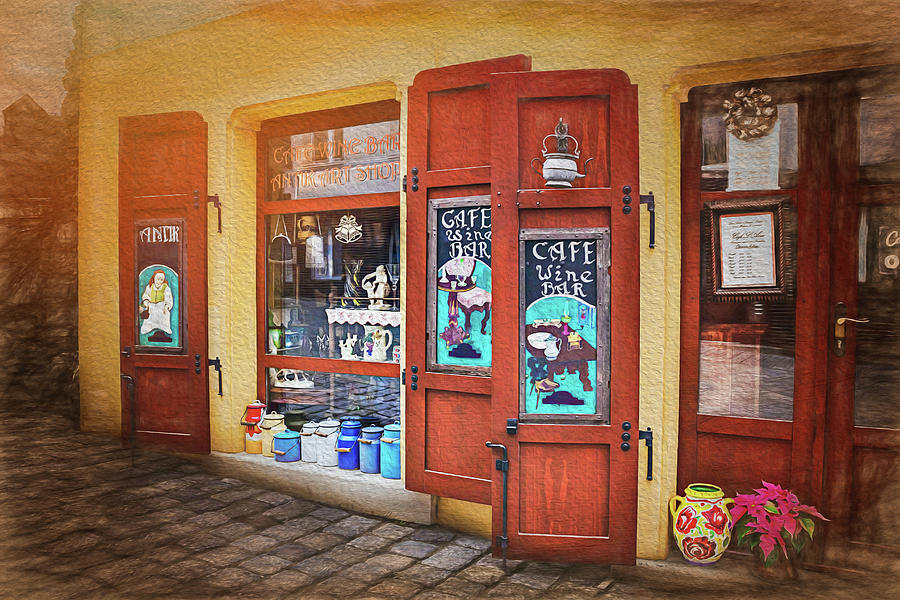 Vintage Photograph - A Charming Little Store in Bratislava by Carol Japp