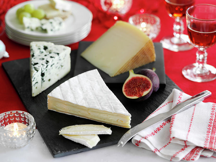 A Cheese Plate On A Festive Table Photograph by Gareth Morgans