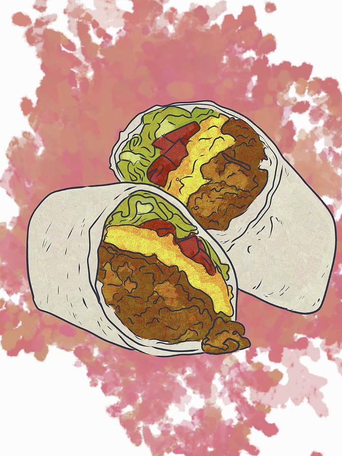 A Cheeseburger Burrito illustration Photograph by Meshugga Illustration