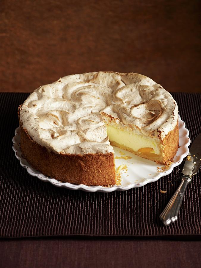A Cheesecake Topped With Meringue, Sliced Photograph by Oliver Brachat