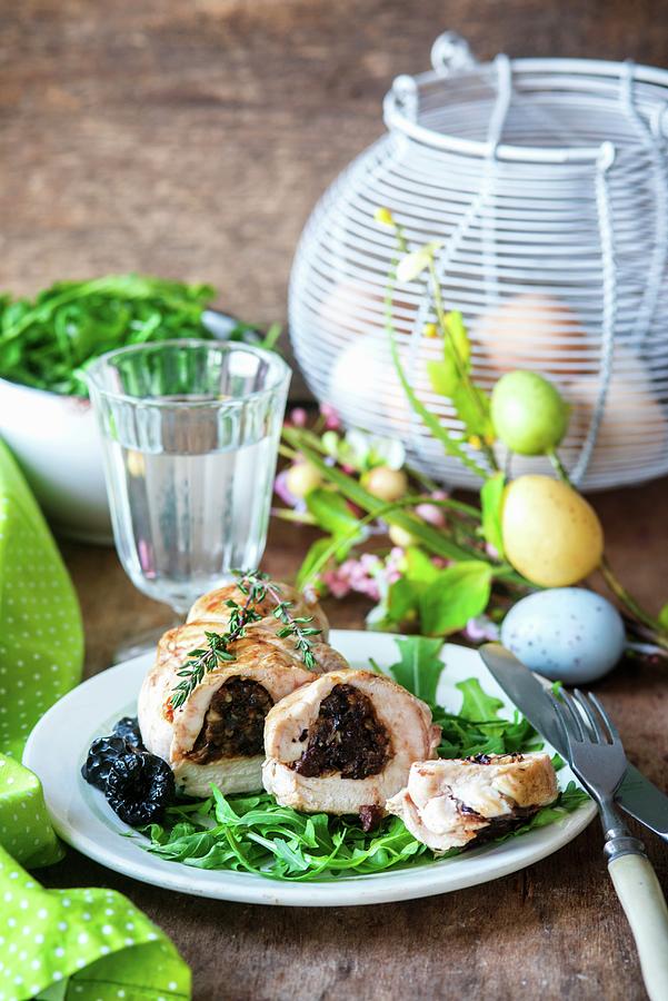 A Chicken Breast Stuffed With Plums For Easter Photograph by Irina Meliukh