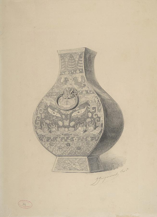A Chinese Vase Drawing by Julesferdinand Jacquemart Fine Art America