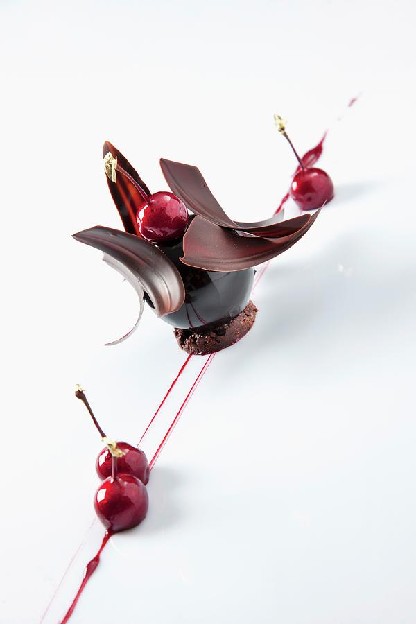 A Chocolate Cherry Dessert Photograph by Christophe Madamour
