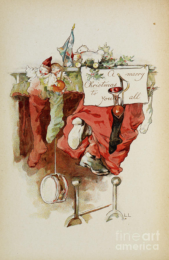 A Christmas Greeting Painting by European School
