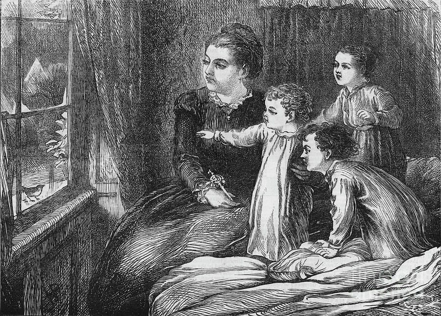 A Christmas Visitor, 1870 Drawing by Print Collector