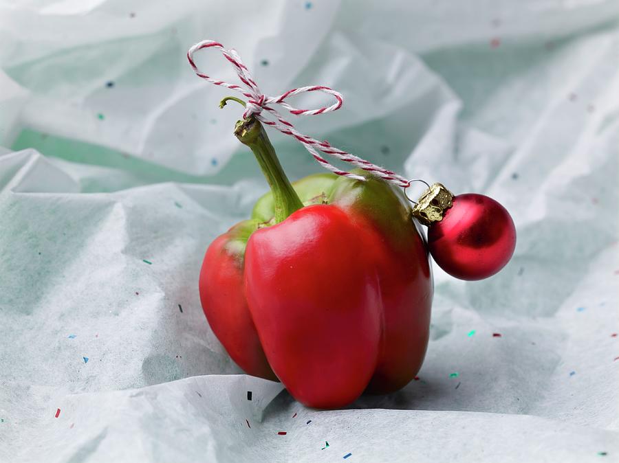 A Christmassy Pepper Photograph by Rene Comet